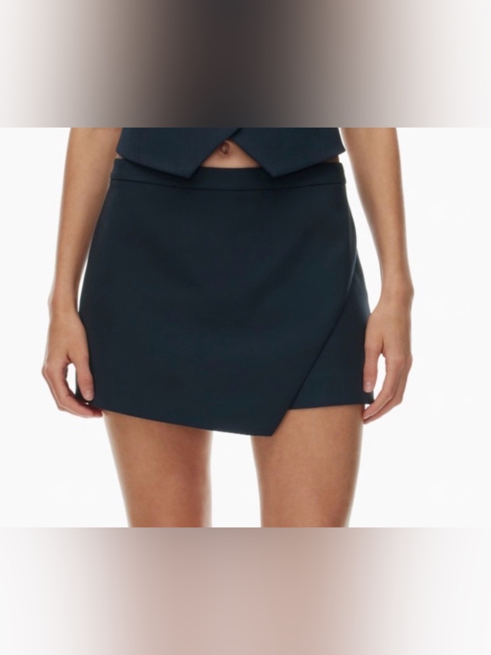 Zara Black Textured Skort